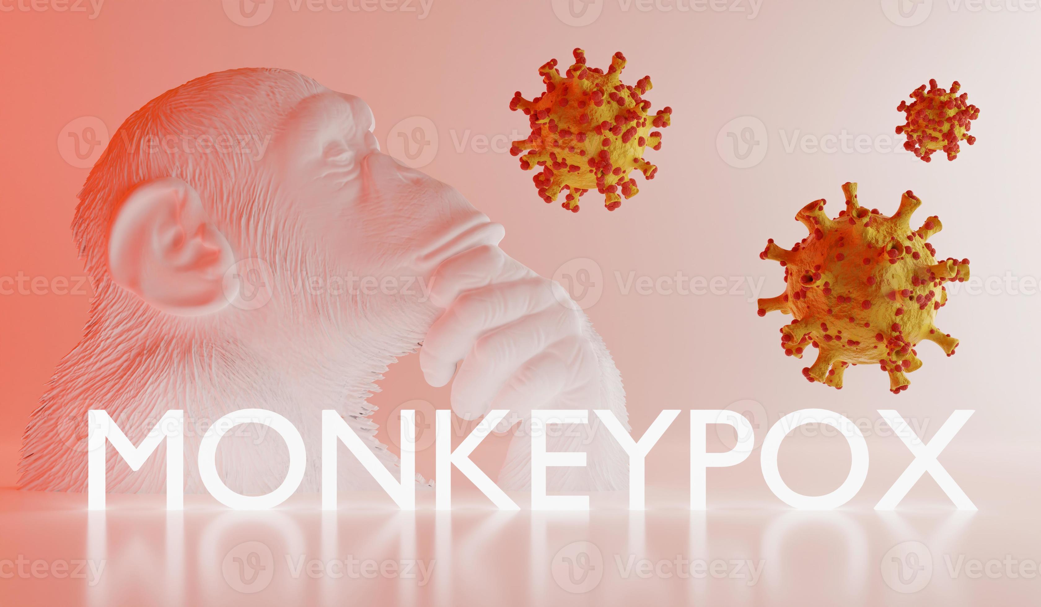 Illustration of monkeypox, infectious disease caused by the monkey pox