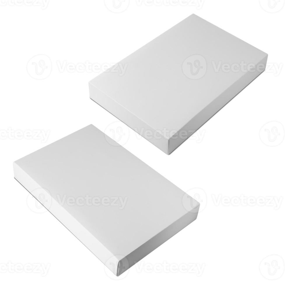 Set of White box mockup isolated on white background with clipping path photo