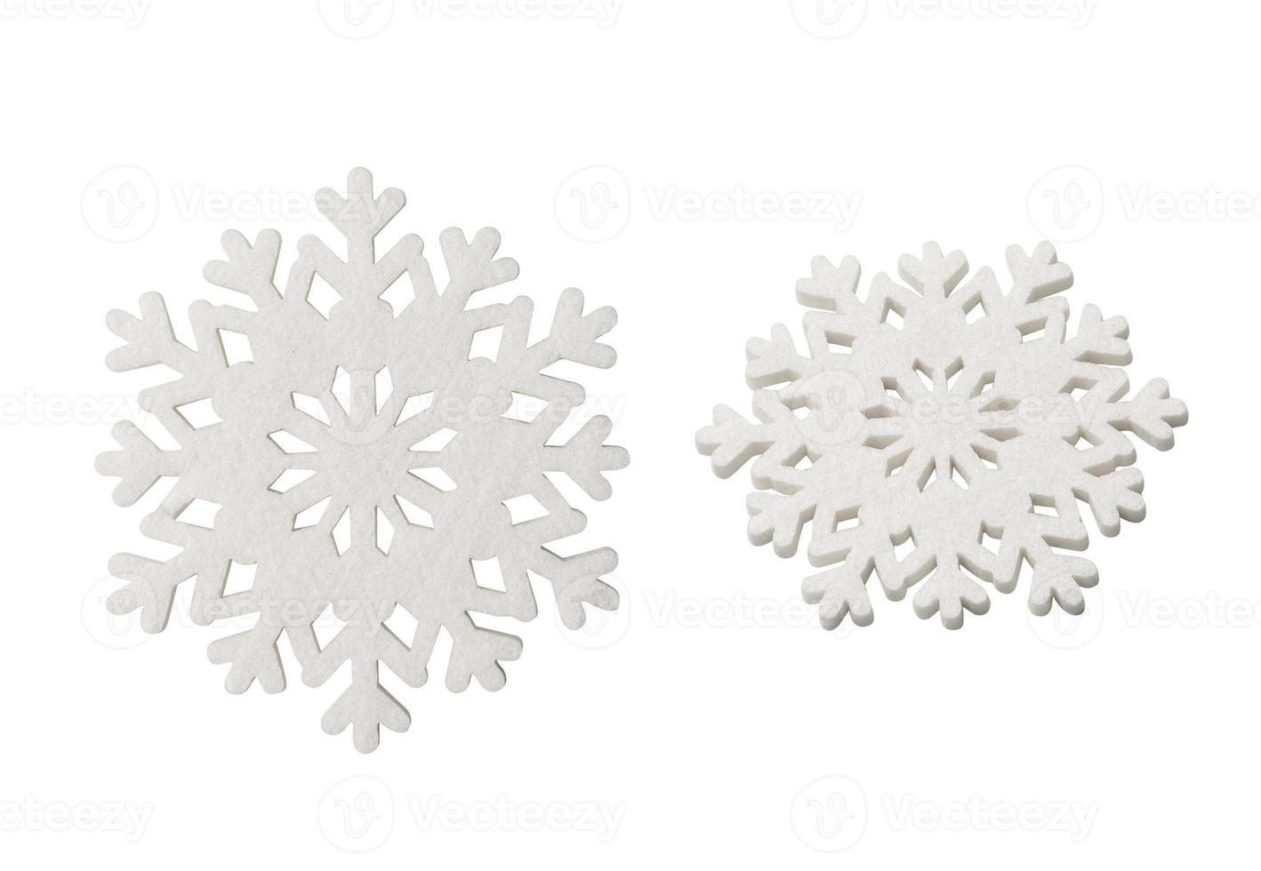 Set of Snowflakes isolated on white background with clipping path photo