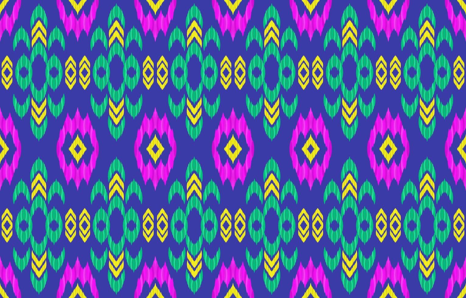 Ikat ethnic fabric pattern. Geometric tribal vintage retro indian navajo aztec style. Design for decorate backdrop, endless texture, fabric, clothing, textile, embroidery, carpet. Vector illustration.