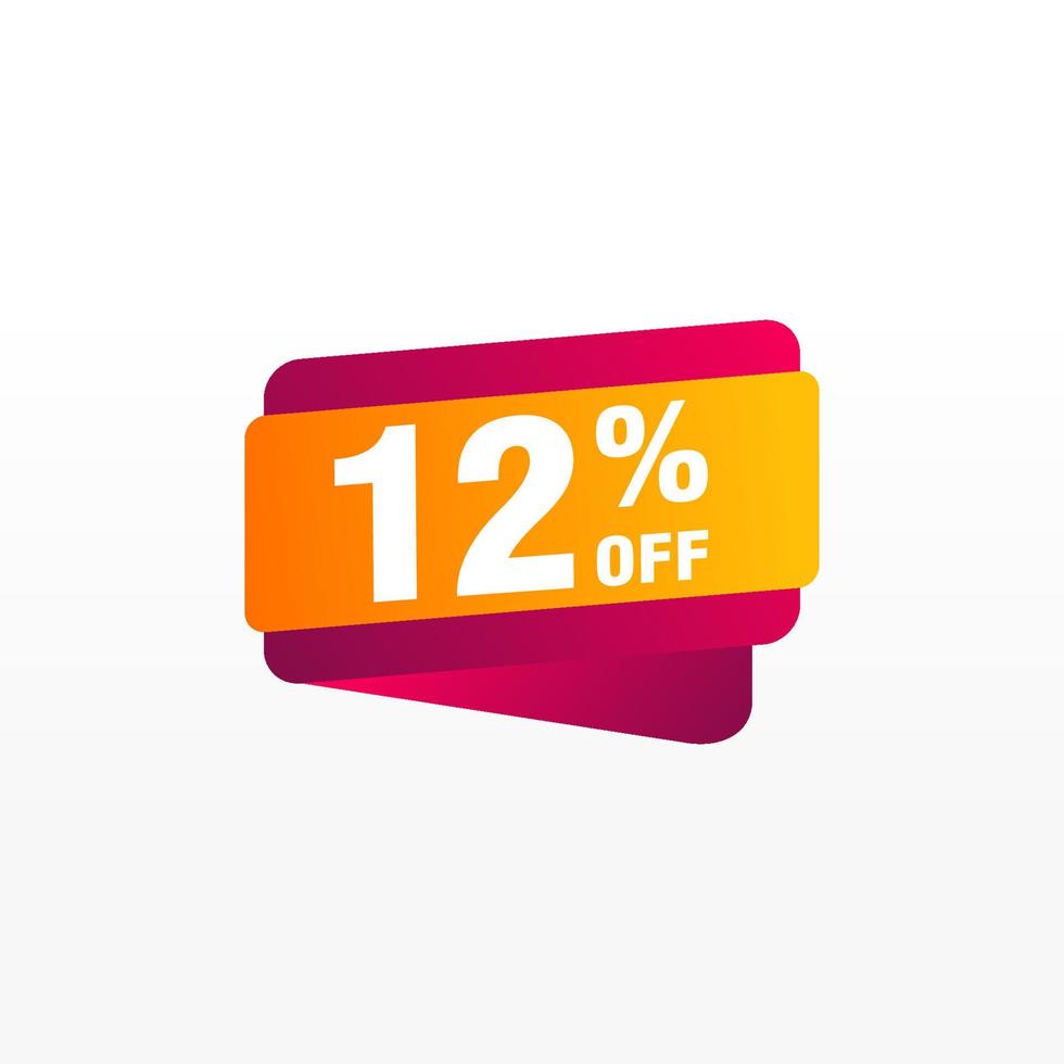 12 discount, Sales Vector badges for Labels, , Stickers, Banners, Tags, Web Stickers, New offer. Discount origami sign banner.