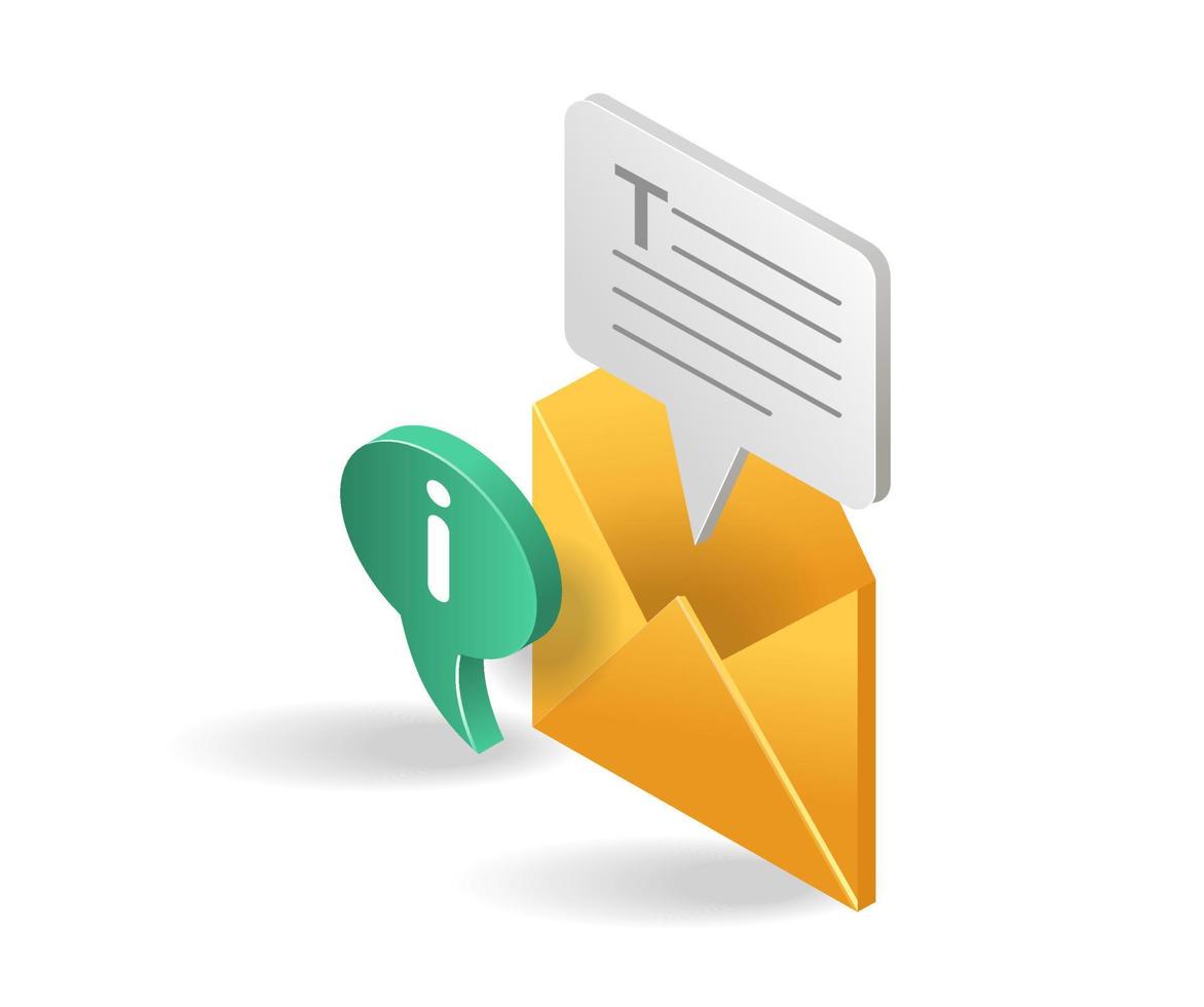 Isometric flat 3d concept of email marketing strategy information illustration vector