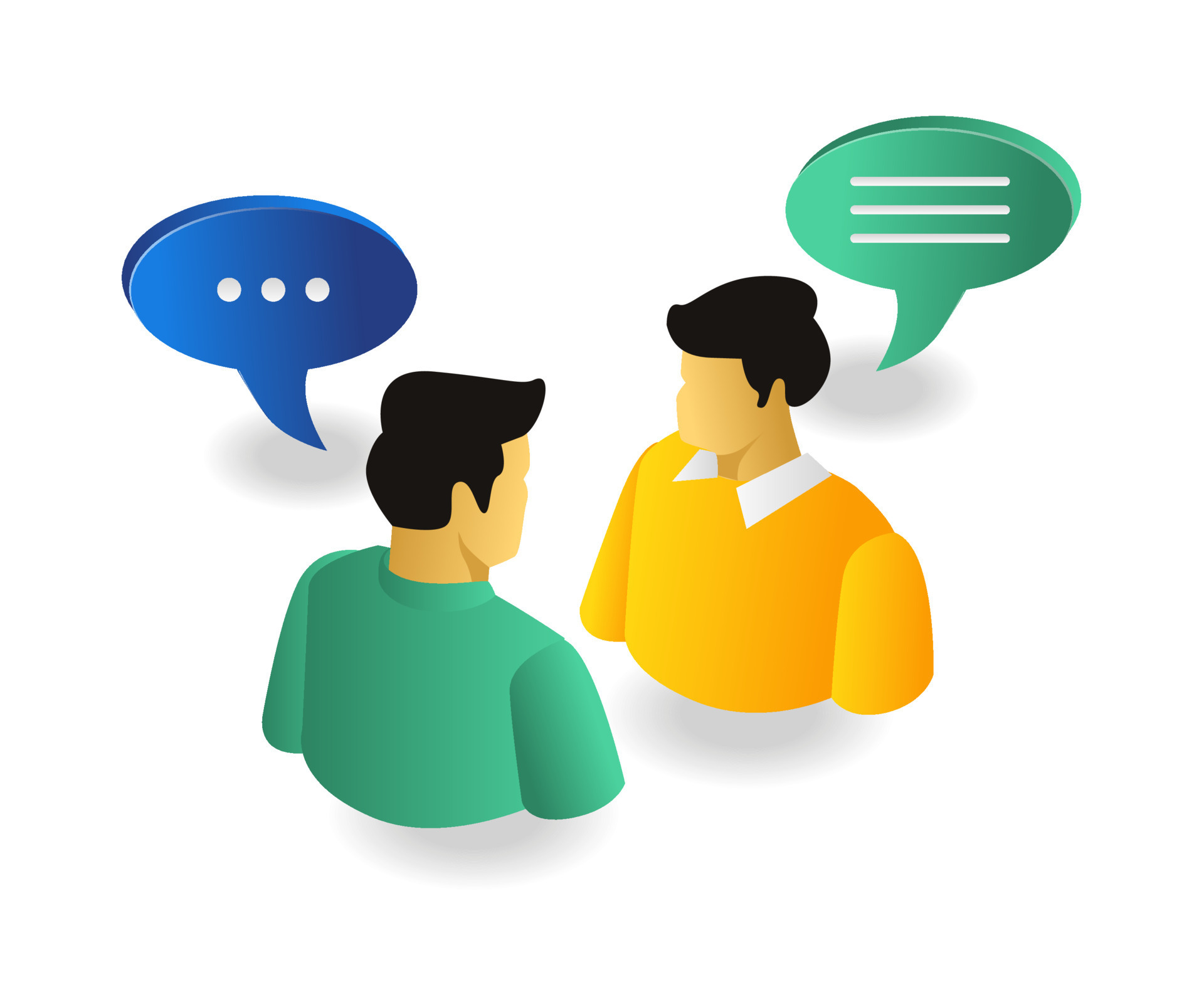 Isometric flat 3d concept illustration of two men talking 15593268