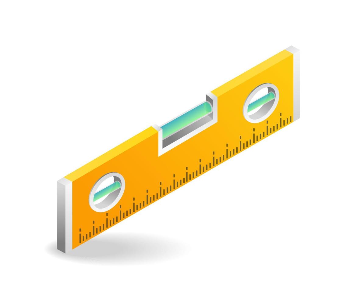 Isometric flat 3d illustration concept of building balance meter vector