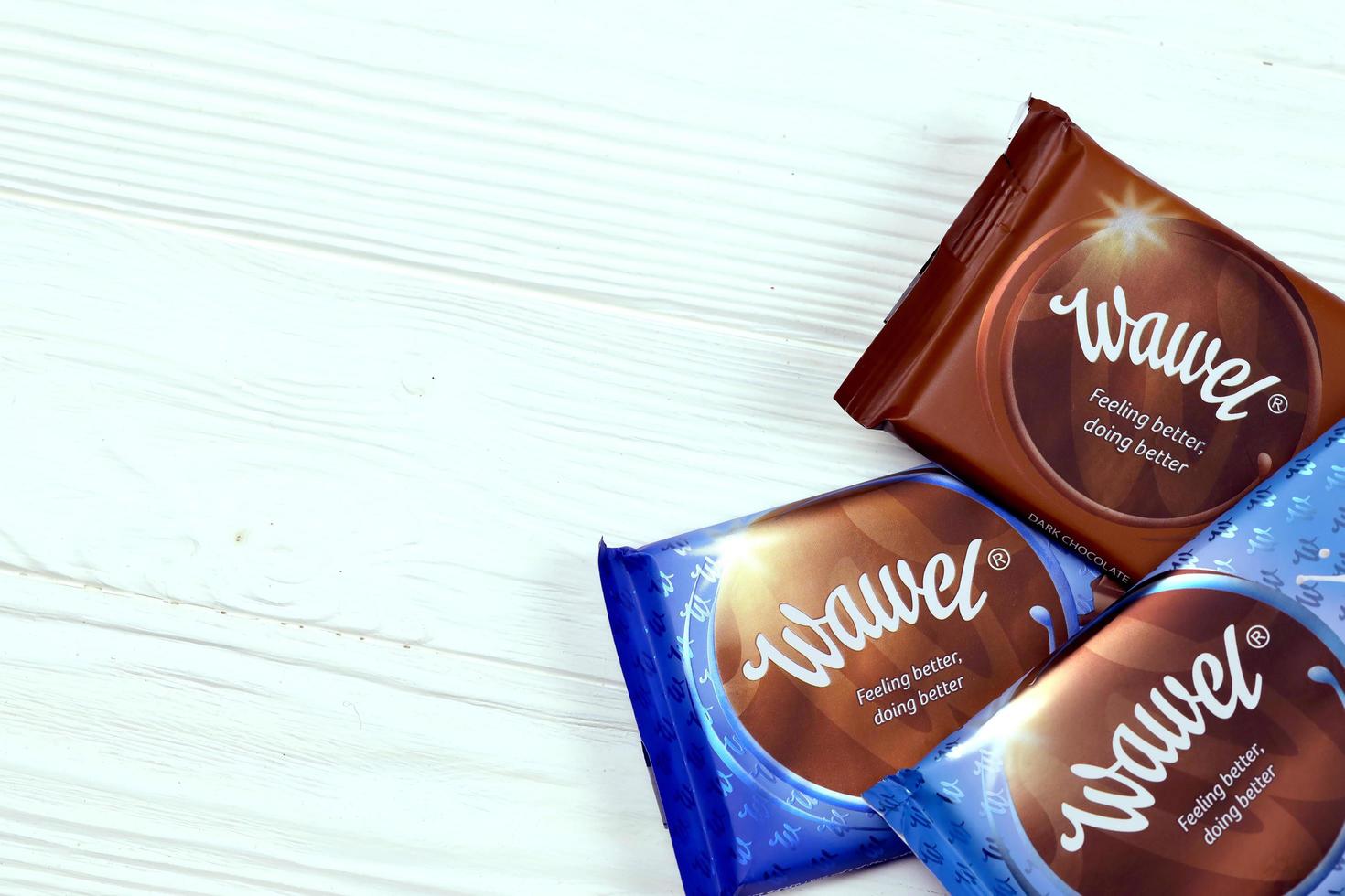 KHARKOV, UKRAINE - JANUARY 3, 2021 Wawel chocolate production. Wawel is polish confectionery company producing chocolates and snacks founded in 1898 in Krakow, Poland photo