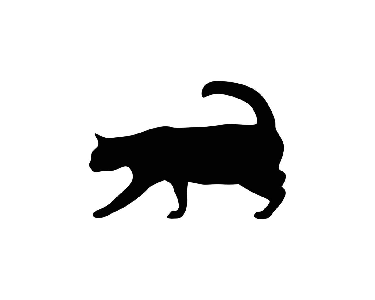 vector de plantilla de silueta de gato