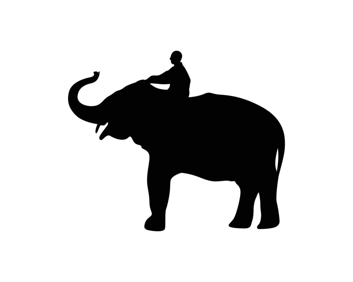 Elephant silhouette vector template