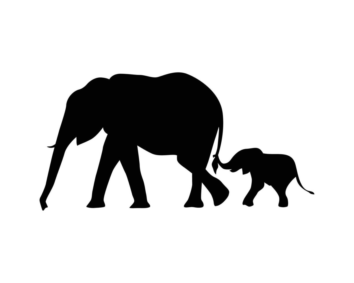 Elephant silhouette vector template