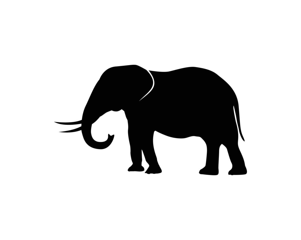 Elephant silhouette vector template