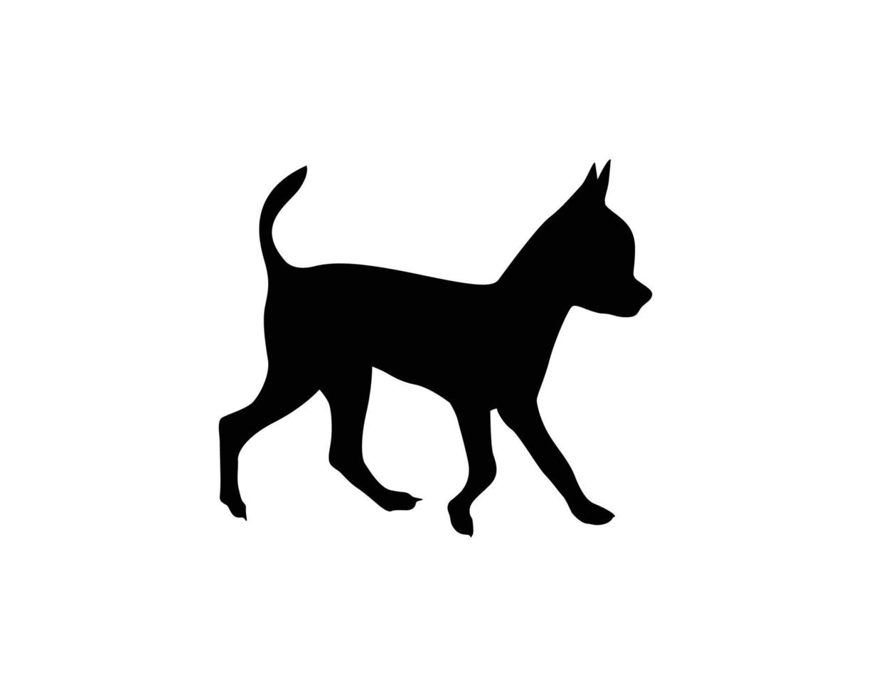 plantilla de vector de silueta de perro