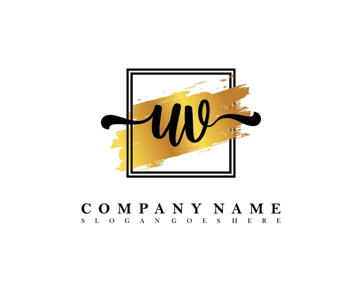 UV Initial handwriting logo concept vector