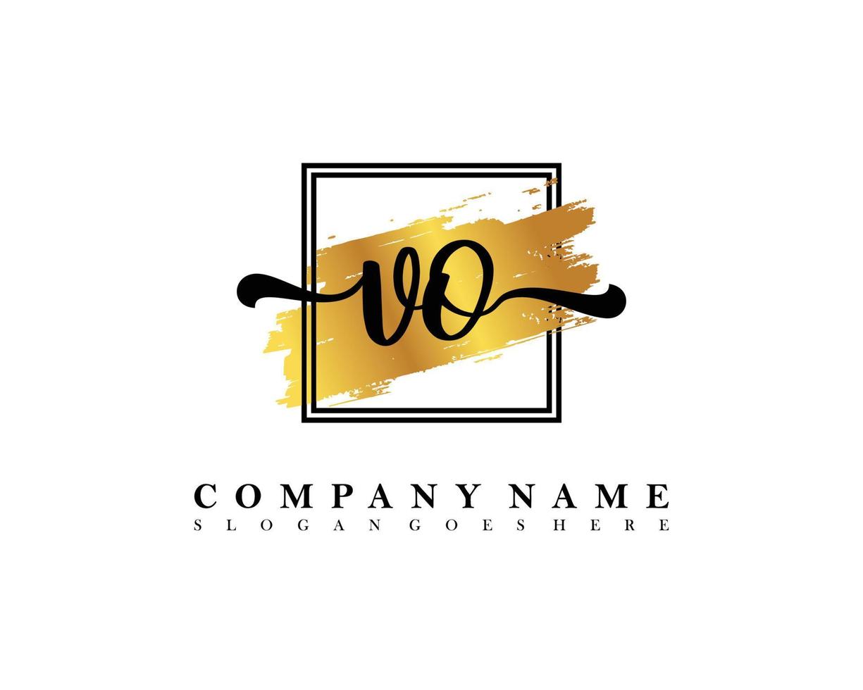 VO Initial handwriting logo concept vector