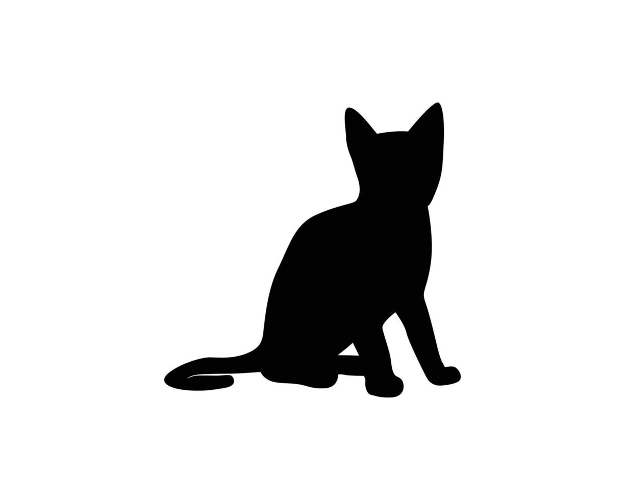 vector de plantilla de silueta de gato