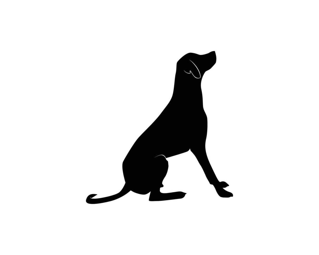 plantilla de vector de silueta de perro