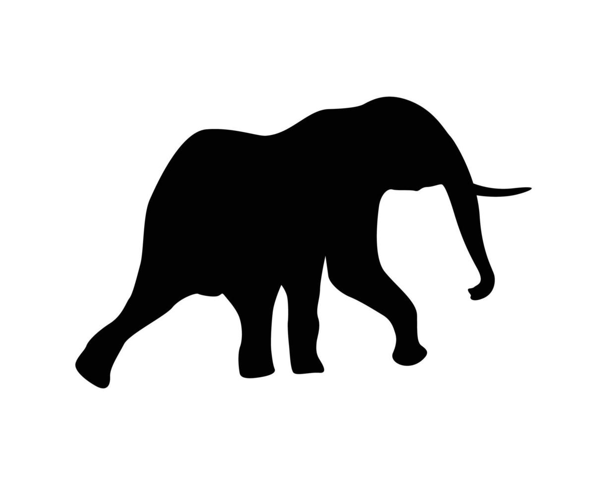 Elephant silhouette vector template