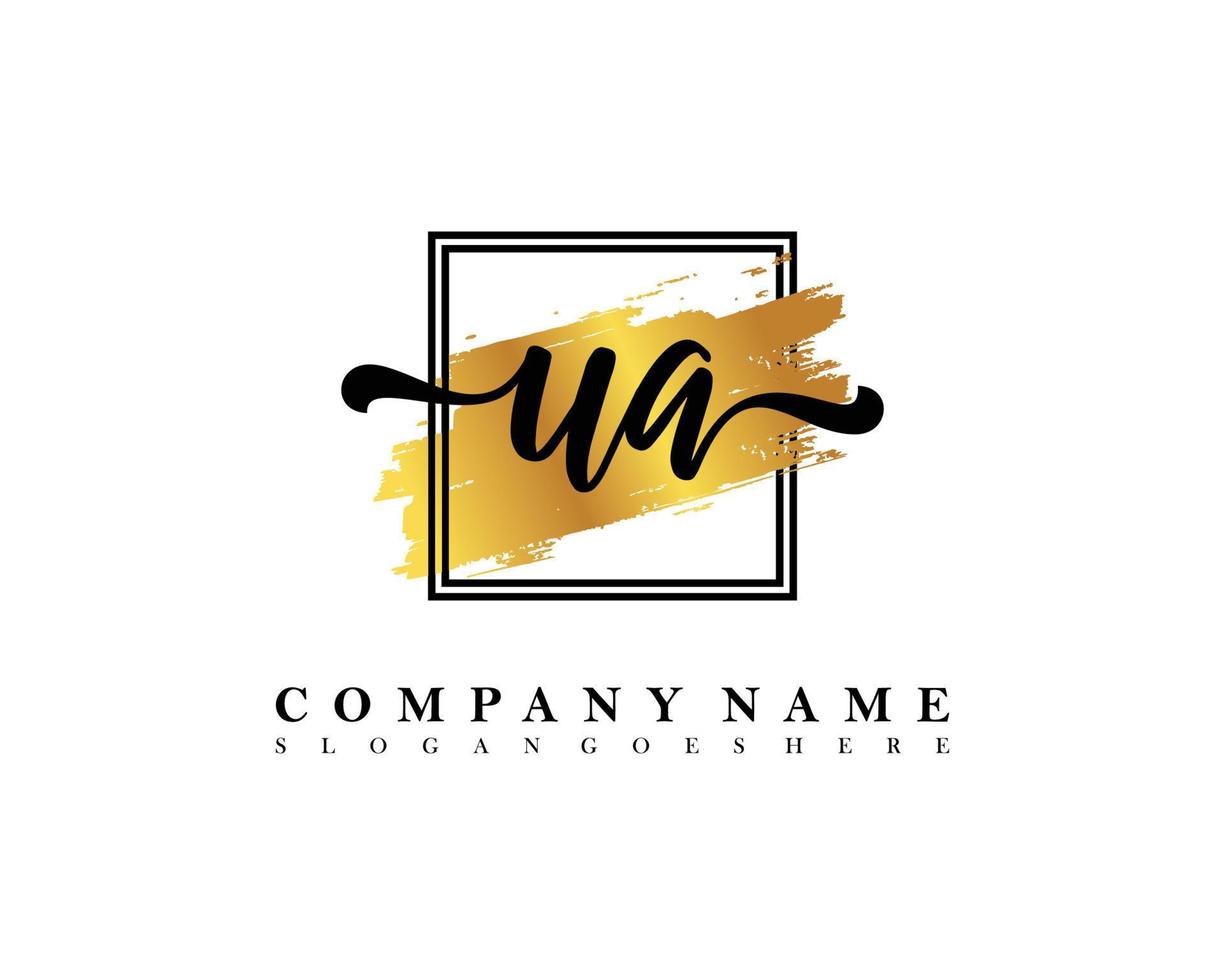 UA Initial handwriting logo concept vector