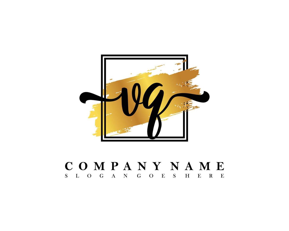 VQ Initial handwriting logo concept vector