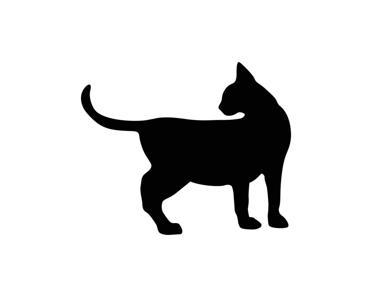 Cat silhouette template vector