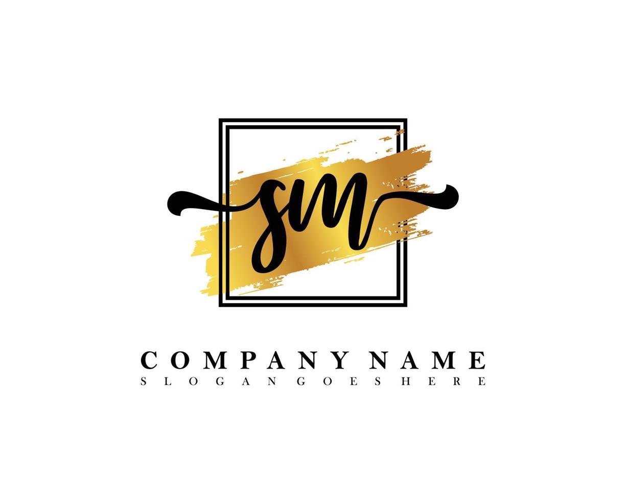 SM Initial handwriting logo concept vector