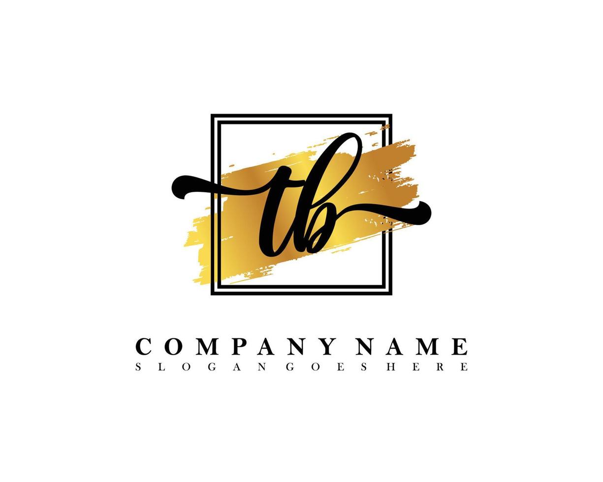 TB Initial handwriting logo concept vector