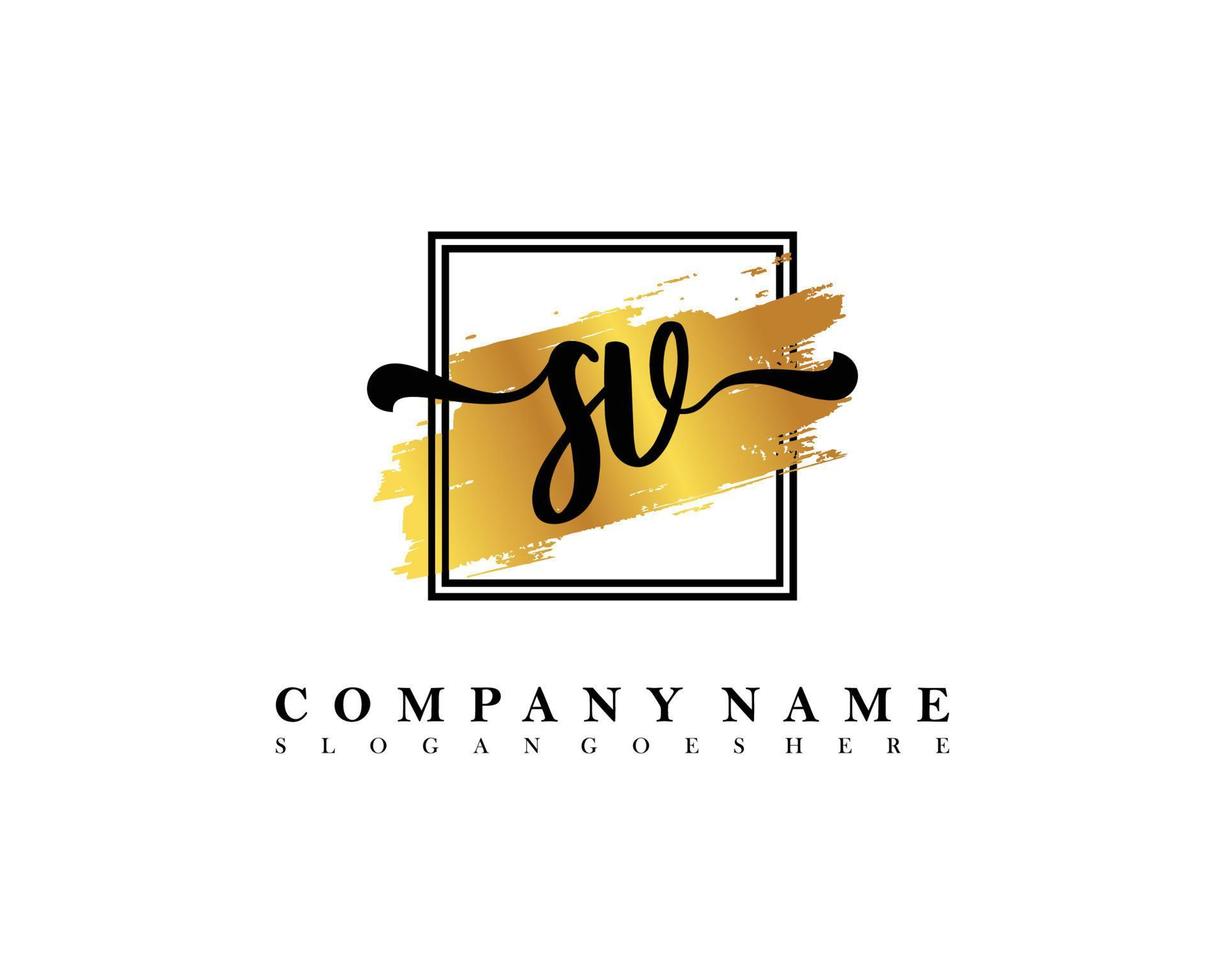 SV Initial handwriting logo concept vector