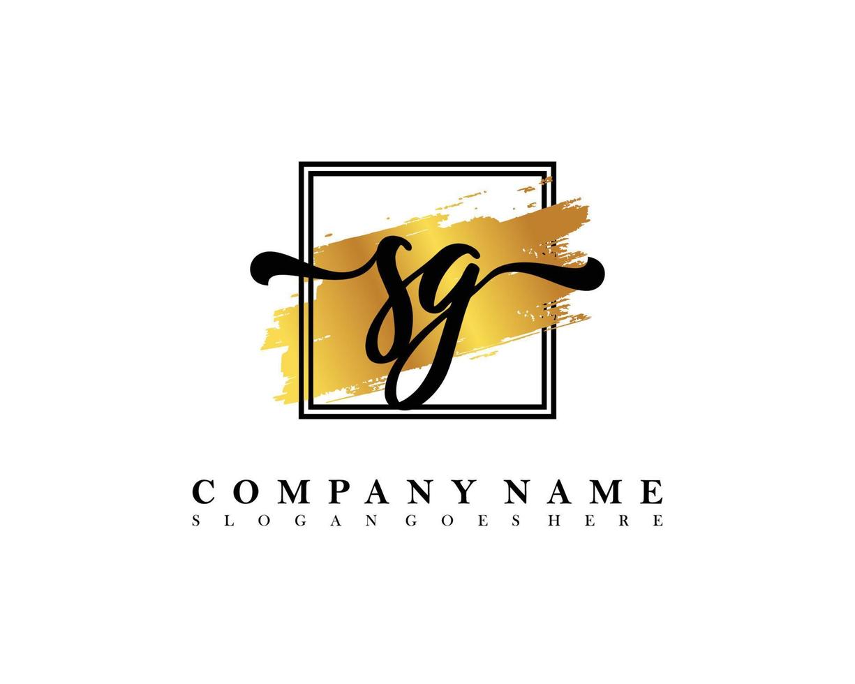 SG Initial handwriting logo concept vector