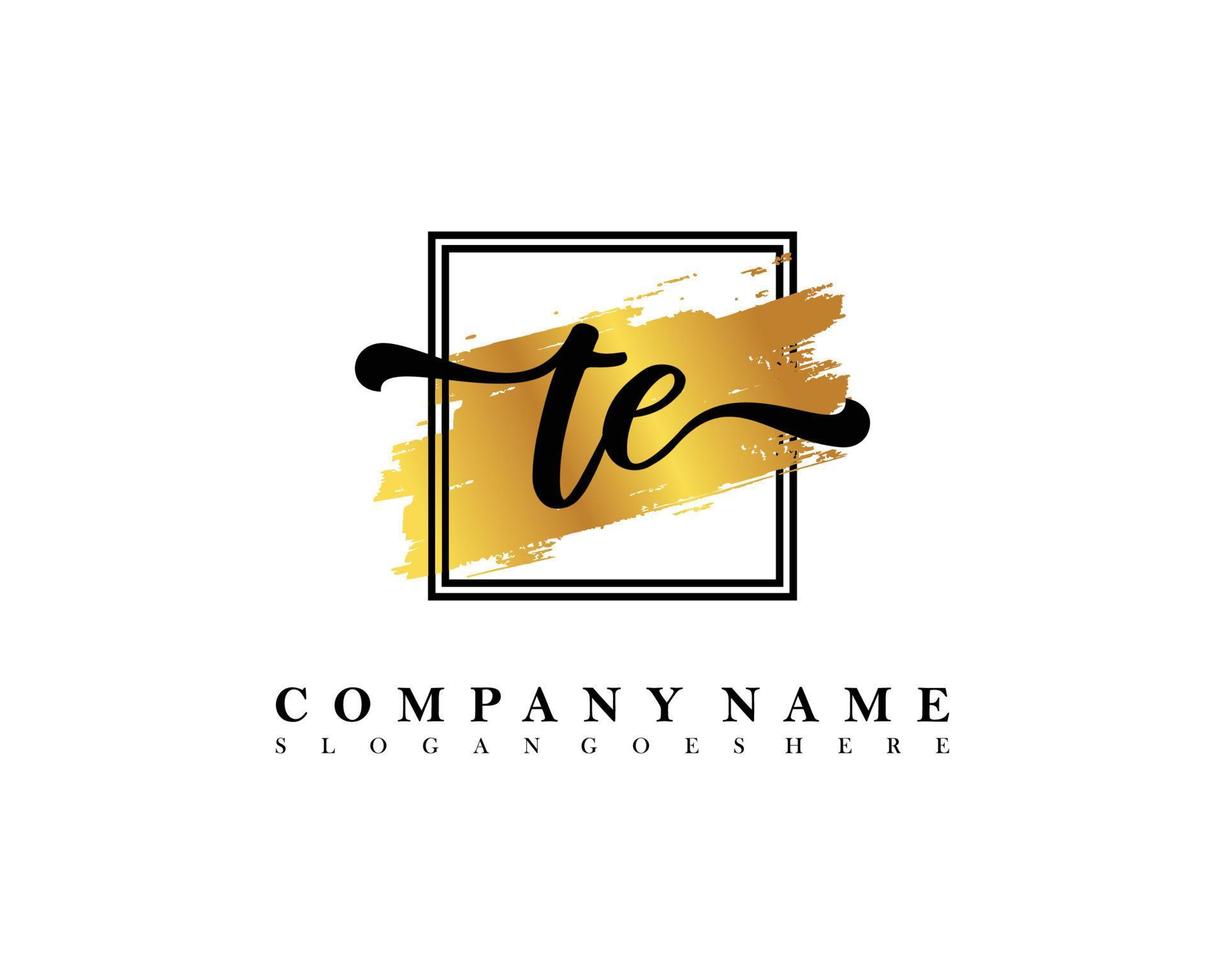 TE Initial handwriting logo concept vector