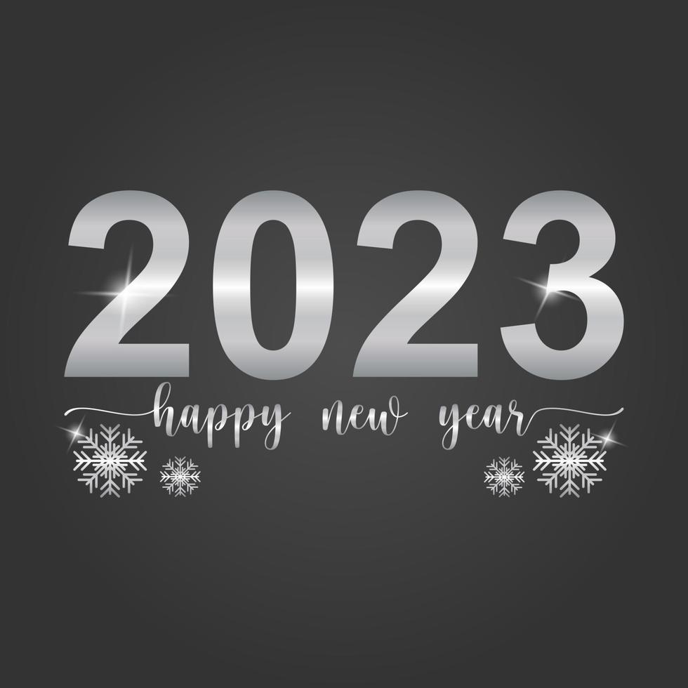 Silver Happy New Year 2023 Free Vector