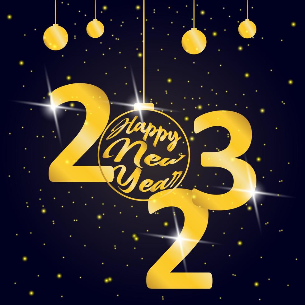 Happy new year 2023 with gold. Free Vector 15593748 Vector Art at ...