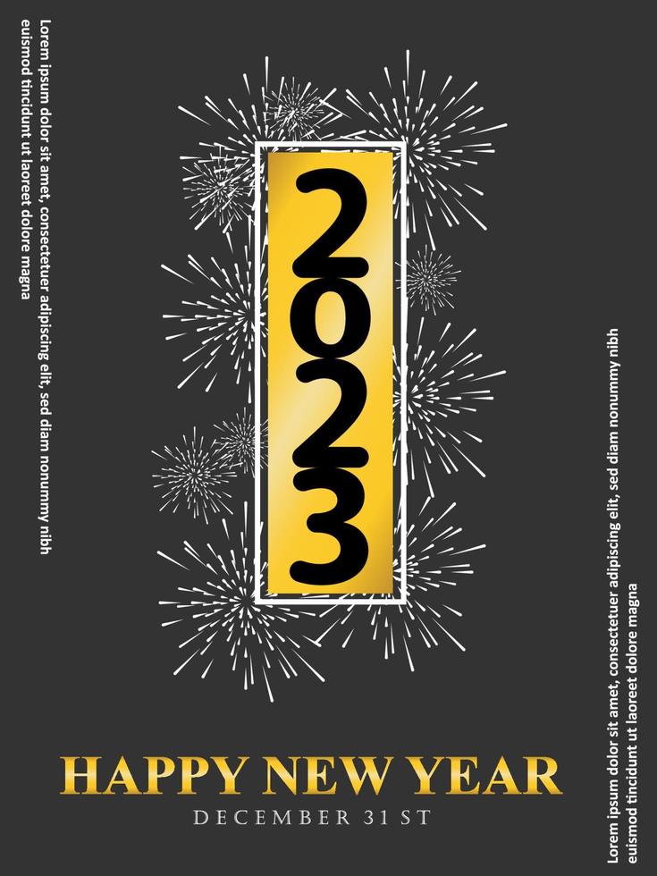 Happy New Year 2023. Free Vector