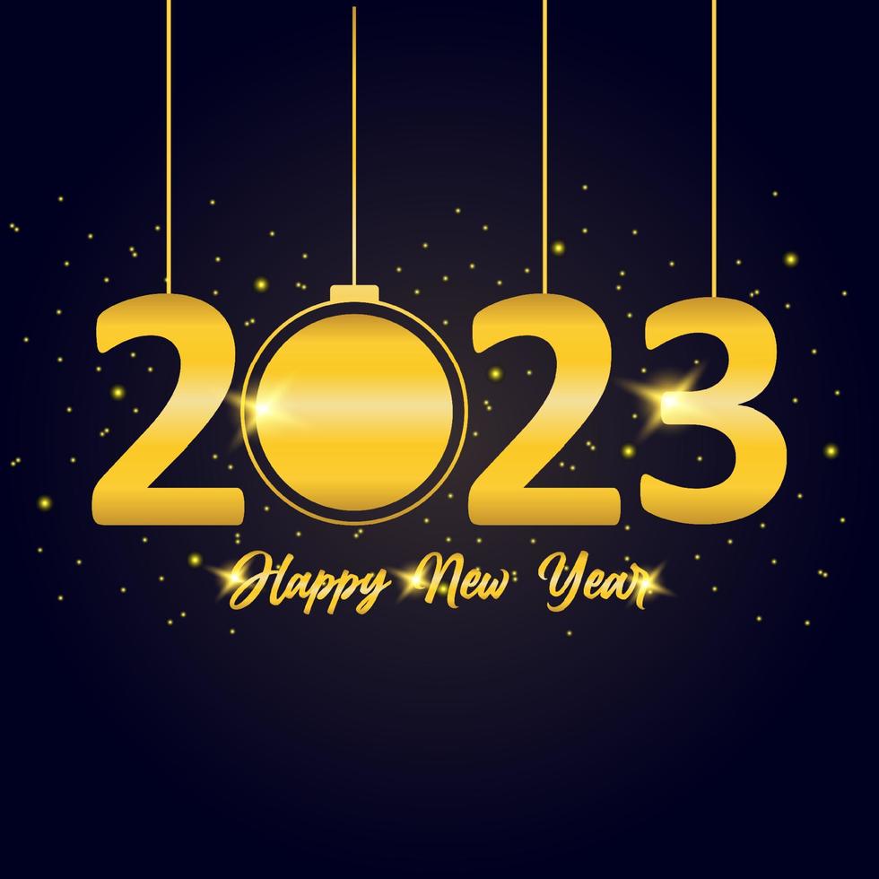 Happy New Year 2023 Gold. Free Vector