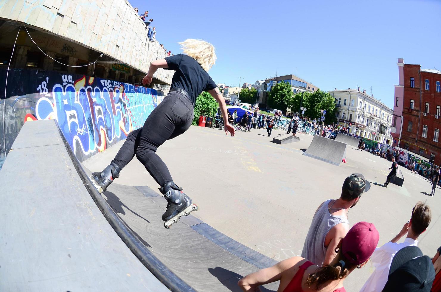 KHARKIV, UKRAINE - 27 MAY, 2018 Roller skating during the annual festival of street cultures photo