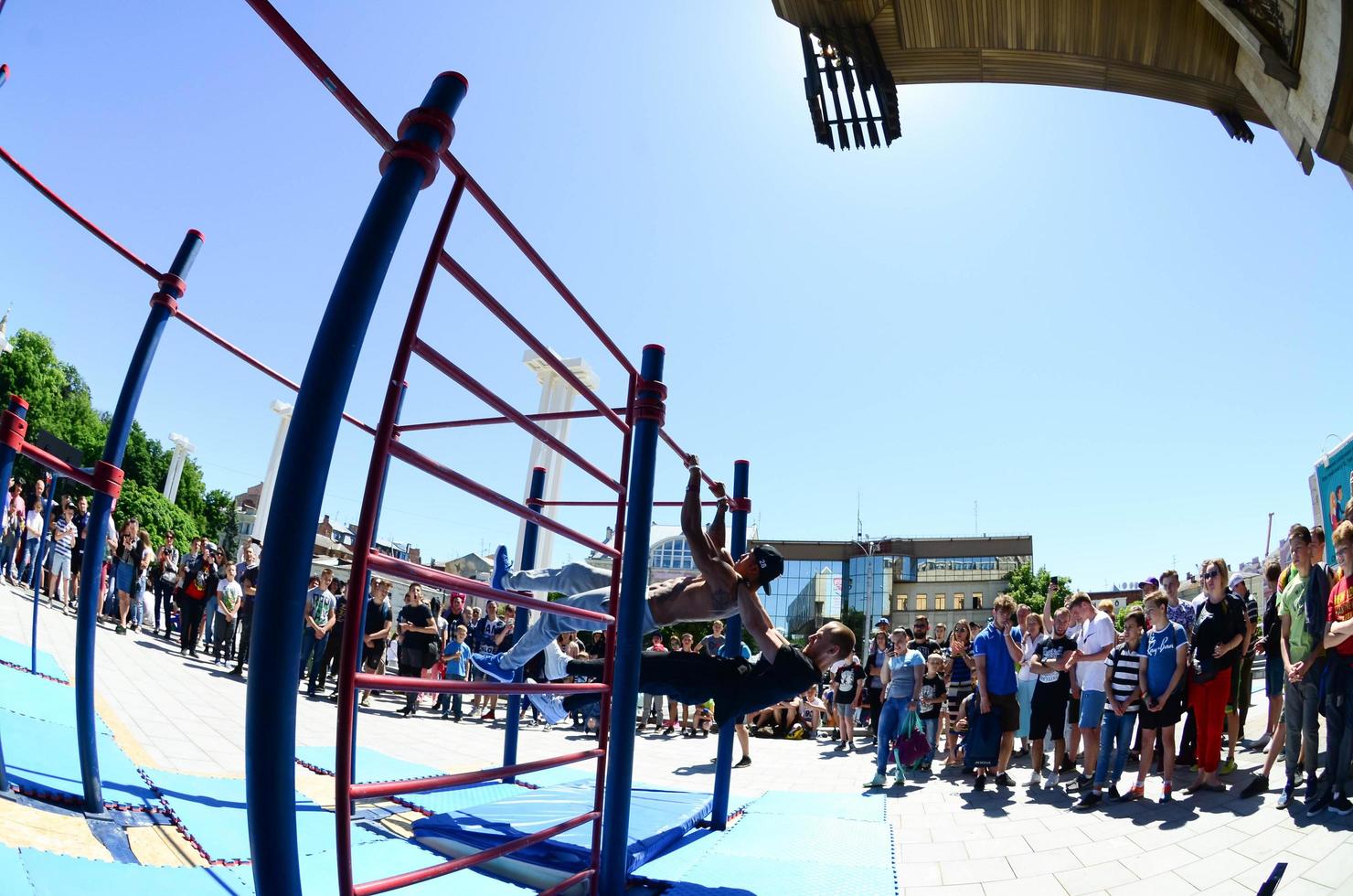 KHARKIV, UKRAINE - 27 MAY, 2018 Street workout show during the annual festival of street cultures photo