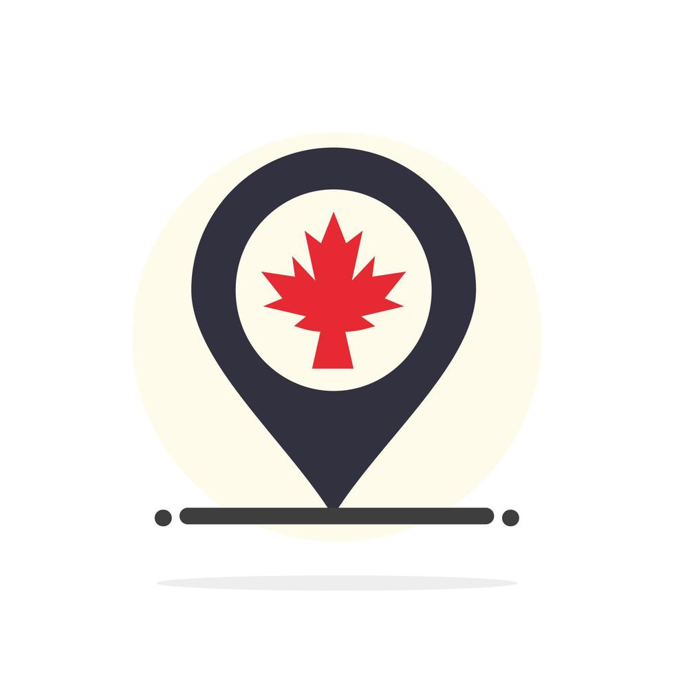 Map Location Canada Leaf Abstract Circle Background Flat color Icon vector