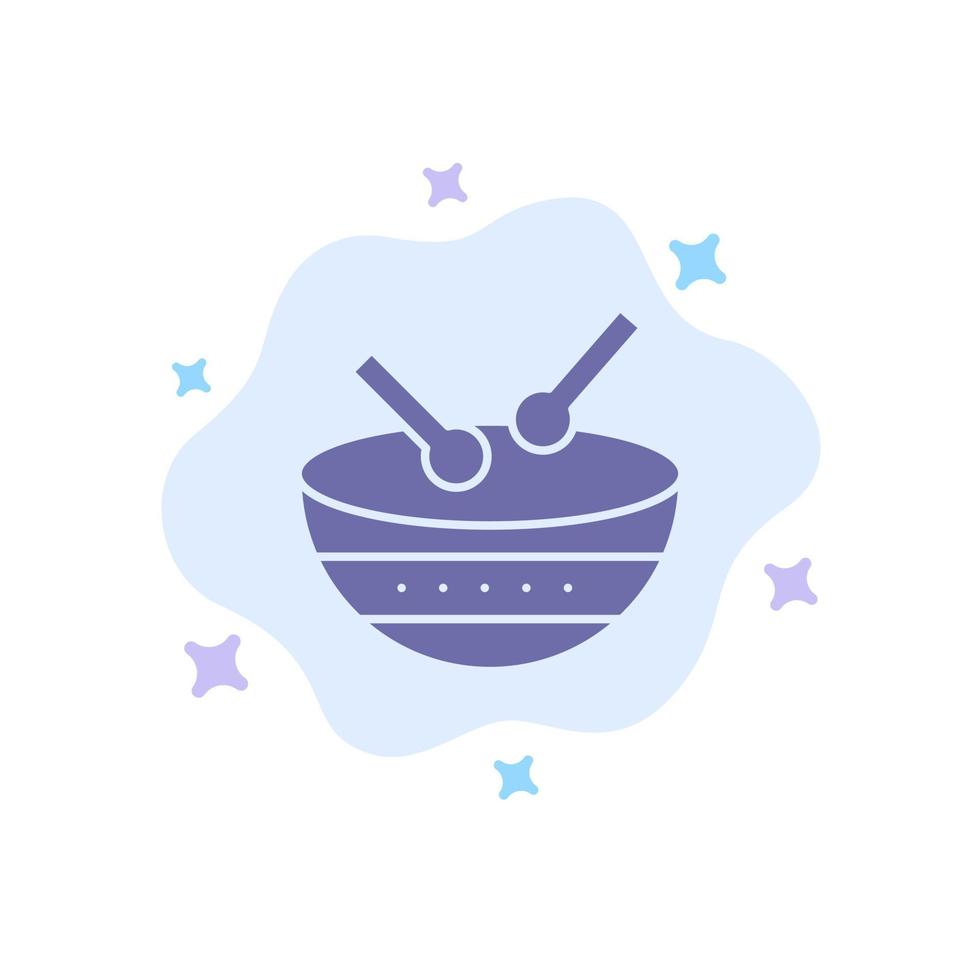 Drum Instrument Irish Parade Blue Icon on Abstract Cloud Background vector