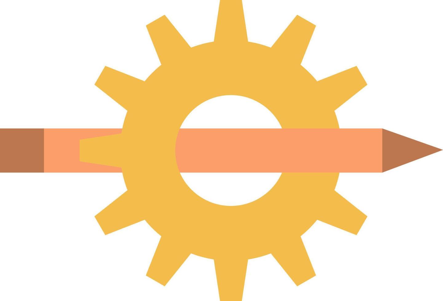 Content Writing Design Development Gear Production  Flat Color Icon Vector icon banner Template