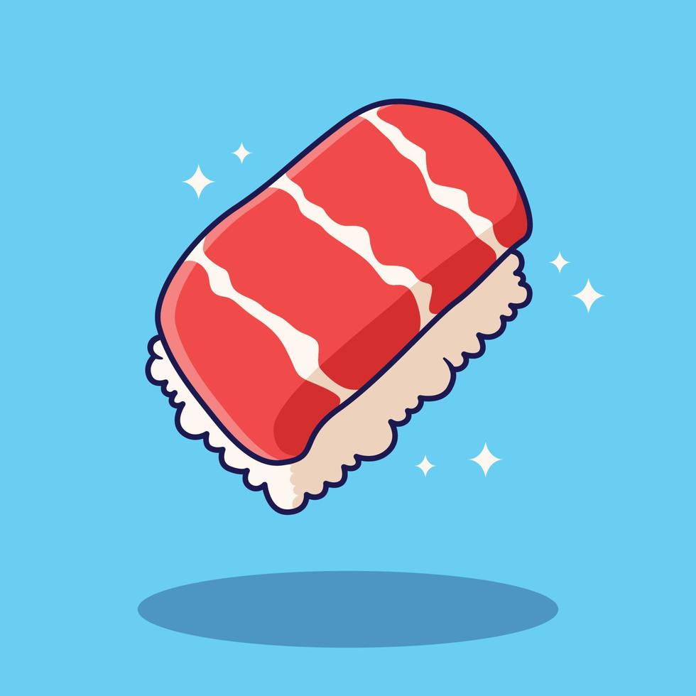 linda ilustración de sushi en diseño plano vector