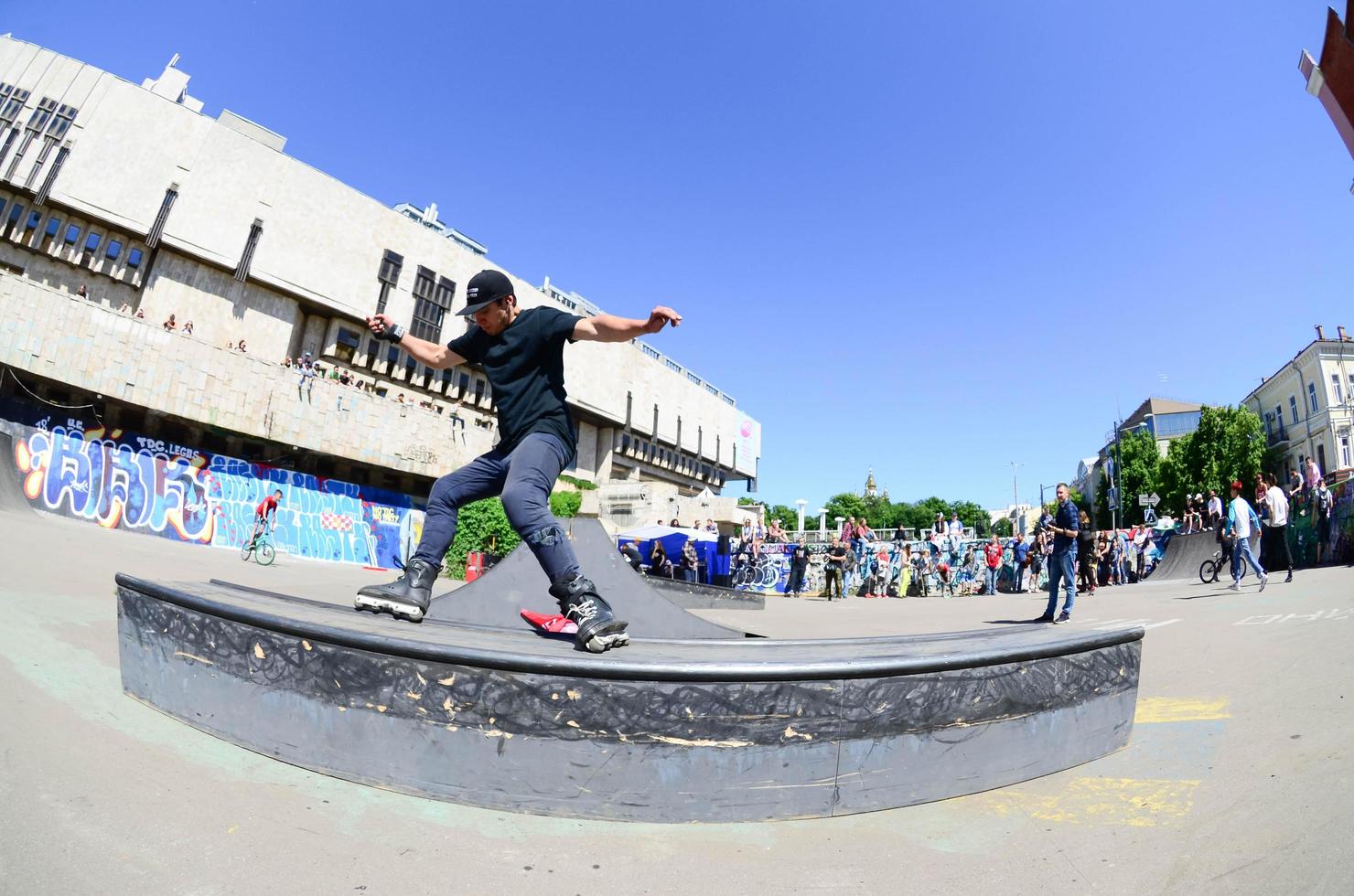 KHARKIV, UKRAINE - 27 MAY, 2018 Roller skating during the annual festival of street cultures photo