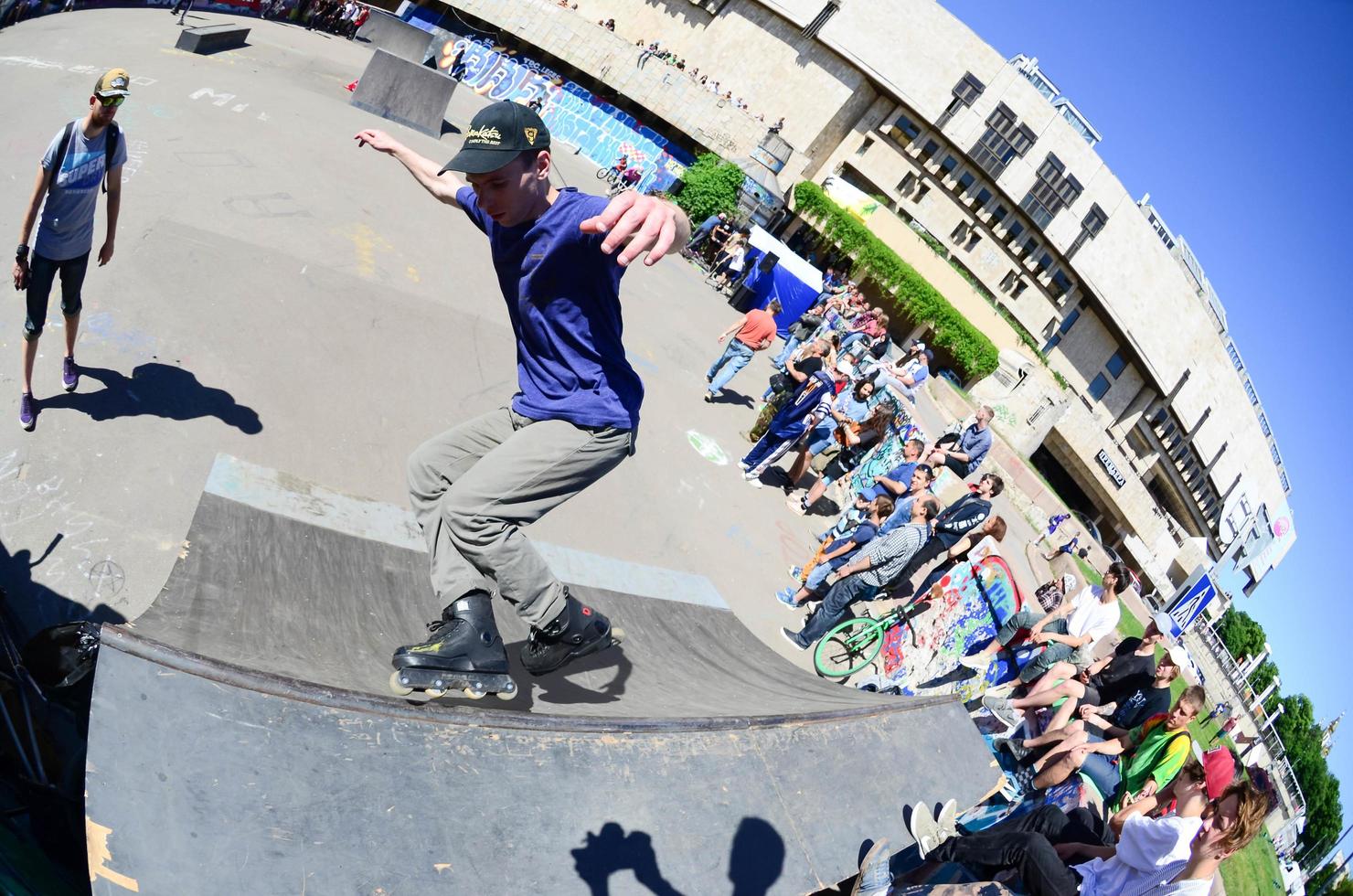 KHARKIV, UKRAINE - 27 MAY, 2018 Roller skating during the annual festival of street cultures photo