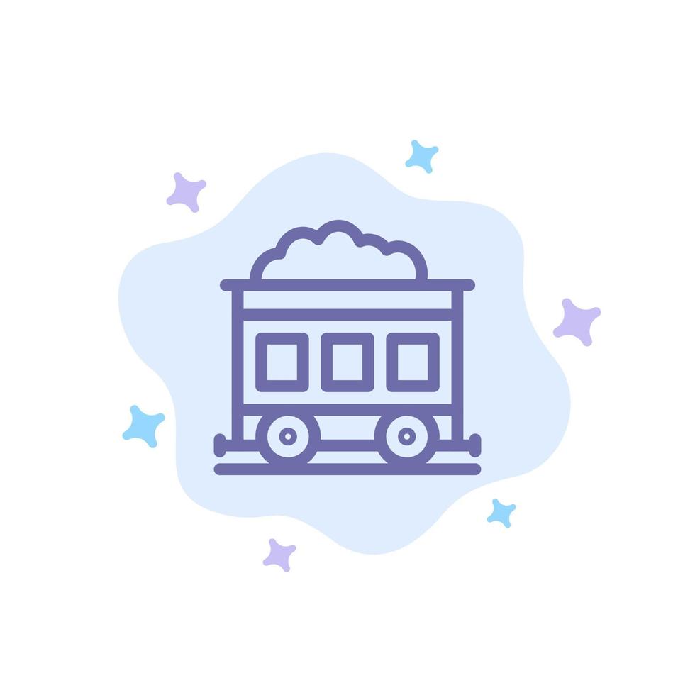 Pollution Train Transport Blue Icon on Abstract Cloud Background vector