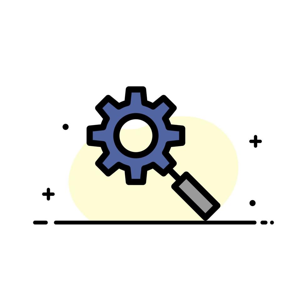 Search Research Gear Setting  Business Flat Line Filled Icon Vector Banner Template