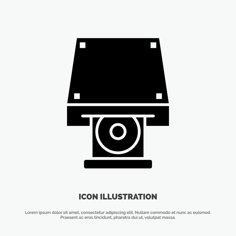 Dvd CDROM Data Storage Disk Rom solid Glyph Icon vector