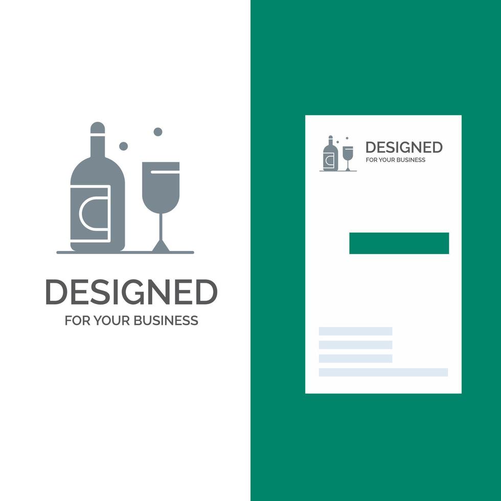 Bottle Glass Ireland Grey Logo Design and Business Card Template vector