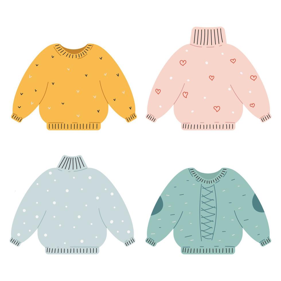 vector set of winter sweaters