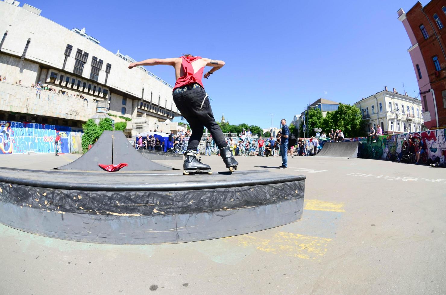 KHARKIV, UKRAINE - 27 MAY, 2018 Roller skating during the annual festival of street cultures photo