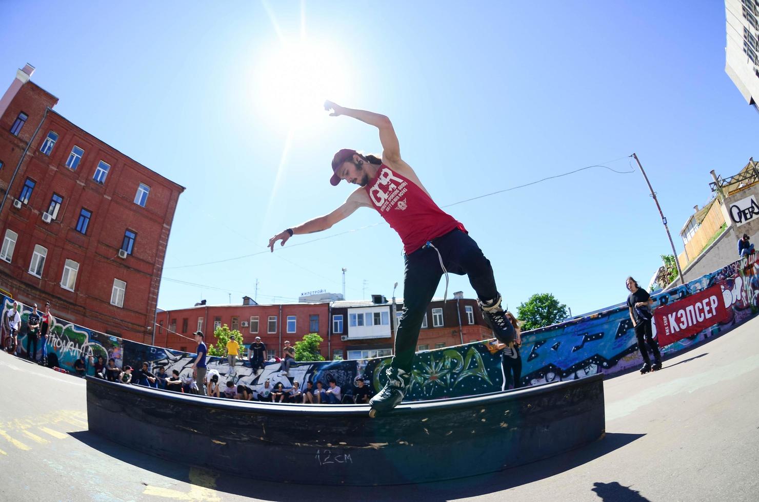 KHARKIV, UKRAINE - 27 MAY, 2018 Roller skating during the annual festival of street cultures photo