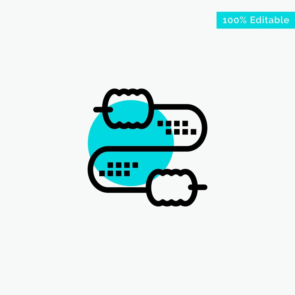 Cable Wire Joint Capacitors turquoise highlight circle point Vector icon