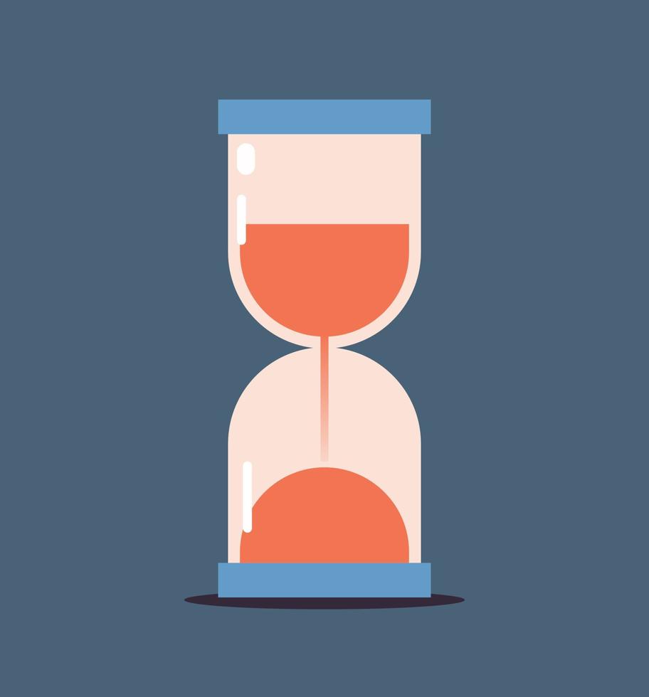 Hourglass and sandglass flat vector illustration.