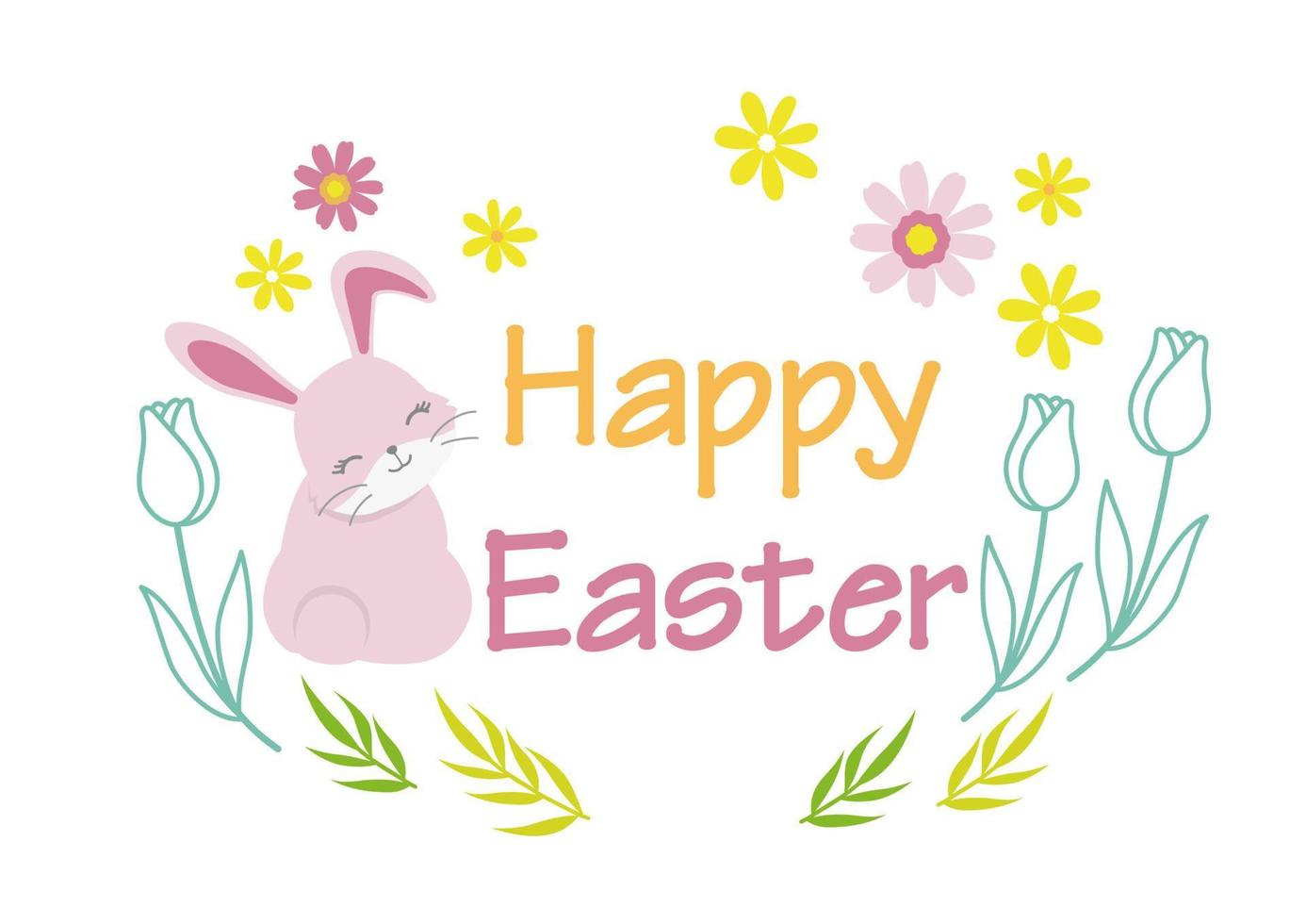 Happy Easter Vector Colorful Symbol Logo Isolated On A White Background.