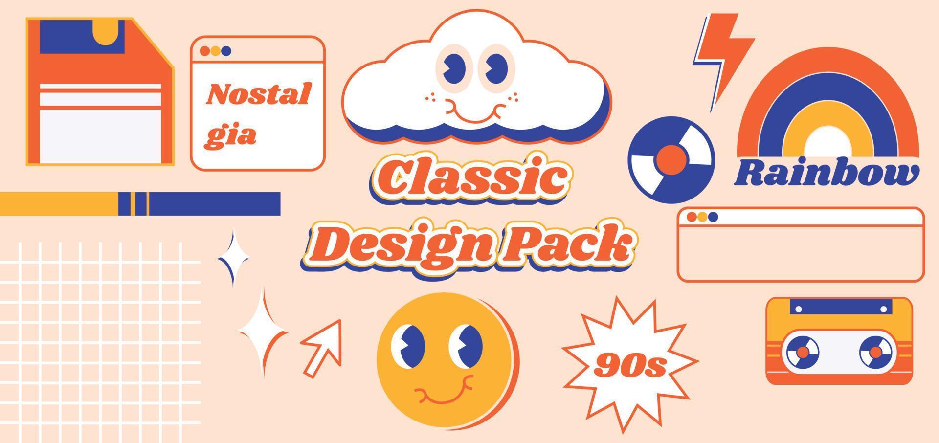 Classic design pack vector